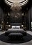 Stylish luxury elegant full black bedroom