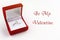 Stylish luxury ring, be my valentine text, greeting card concept