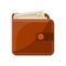 Stylish male leather wallet isolated icon