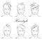 Stylish men\'s hairstyles, haircuts, vector