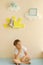 Stylish and modern Interior design. Home for the child room. the child rejoices in the renewed room. Children`s shelves in the