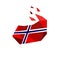 stylish modern norway flags logo. red blue cross norwegian flag vector design illustrations