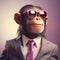 Stylish Monkey In Sunglasses And Suit: A Vibrant And Playful Image