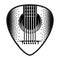 Stylish monochrome plectrum for guitar. Vector illustration