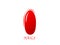 Stylish nail symbol icon. Bright red oval sign of glamor and fashion design rich