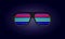 Stylish neon glasses with light equalizer effect for dj