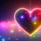 Stylish neon light heart background for valentine\\\'s day (Generative AI)