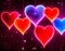 Stylish neon light heart background for valentine\\\'s day (Generative AI)