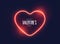 Stylish neon light heart for valentine`s day