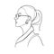 Stylish one continuous line woman in sunglasses.