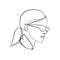 Stylish one continuous line woman in sunglasses.