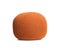 Stylish orange pouf isolated on white. Home design