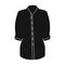 Stylish orange shirt for women. Women dressed in ceremonial clothes. Woman clothes single icon in black style