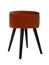 Stylish orange velvet stool isolated