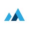 stylish overlapping simple initial M letter for Mountain logo vector design