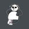 Stylish panda with glasses mascot