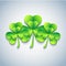 Stylish Patricks day card with green 3d leaf clover