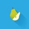 Stylish Pear Isolated On Blue Background