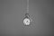 Stylish pendulum on grey background. Hypnotherapy session