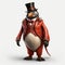 Stylish Penguin With Top Hat: Realistic And Detailed Dieselpunk Concept Art