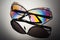 Stylish polarized colorful reflected sunglasses with folded ear