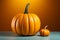 Stylish pumpkin on simplistic Halloween backdrop, chic and captivating design