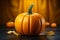 Stylish pumpkin on simplistic Halloween backdrop, chic and captivating design