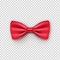 Stylish red bow tie from satin