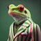 Stylish red eyed green tree frog