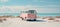 Stylish retro wave background in pastel colors depicting a serene summer vacation at the sea