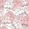 Stylish Rose Flowers Seamless Background.