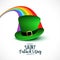 Stylish saint patricks day background with rainbow and cap