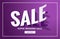 Stylish sale banner in purple color with 3d effect