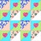 Stylish seamless pattern in style of patchwork, vector illustration