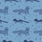 Stylish seamless texture with Baikal mustelidae and chipmunk