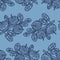 Stylish seamless texture with doodled Baikal berries blueberries