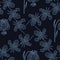 Stylish seamless texture with doodled Baikal lily