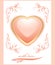 Stylish shining pink heart. Greeting card to the V