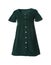 Stylish short dark green velour dress on background