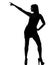 Stylish silhouette woman dancer dancing pose