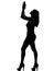 Stylish silhouette woman dancing happy