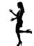 Stylish silhouette woman happy welcoming