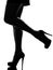 Stylish silhouette woman legs shoes high heels