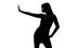 Stylish silhouette woman stop gesture