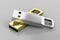 Stylish silver and gold usb sticks