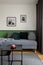Stylish and simple gray sofa
