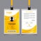Stylish smooth orange yellow curvy id card design template vector