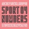 Stylish sport team alphabet letters and numbers