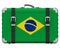 Stylish suitcase with the national Flag of Brazil
