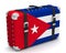 Stylish suitcase with the national flag of the Republic of Cuba